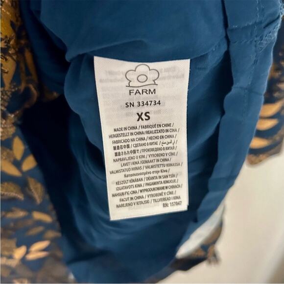 FARM Rio Teal Dotted Forest Lenzing Ecovero Viscose Wrap Mini Dress XS - Picture 11 of 12